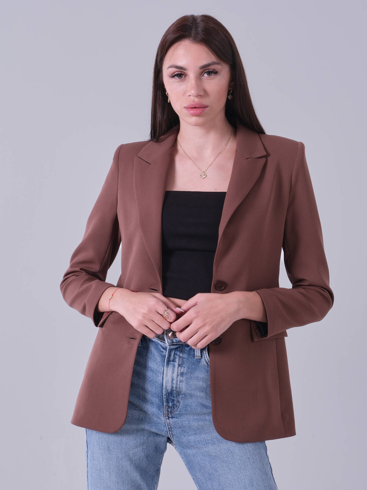 Açık Kahverengi Vatkalı Astarlı Blazer Ceket 0105110.197 