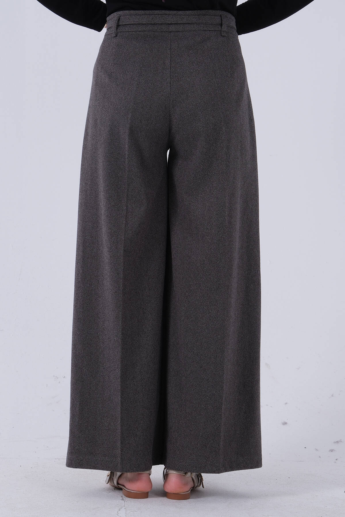 Antrasit Hasır Kemerli Bol Paça Pantolon 474477.315 - Ardanewline (1)
