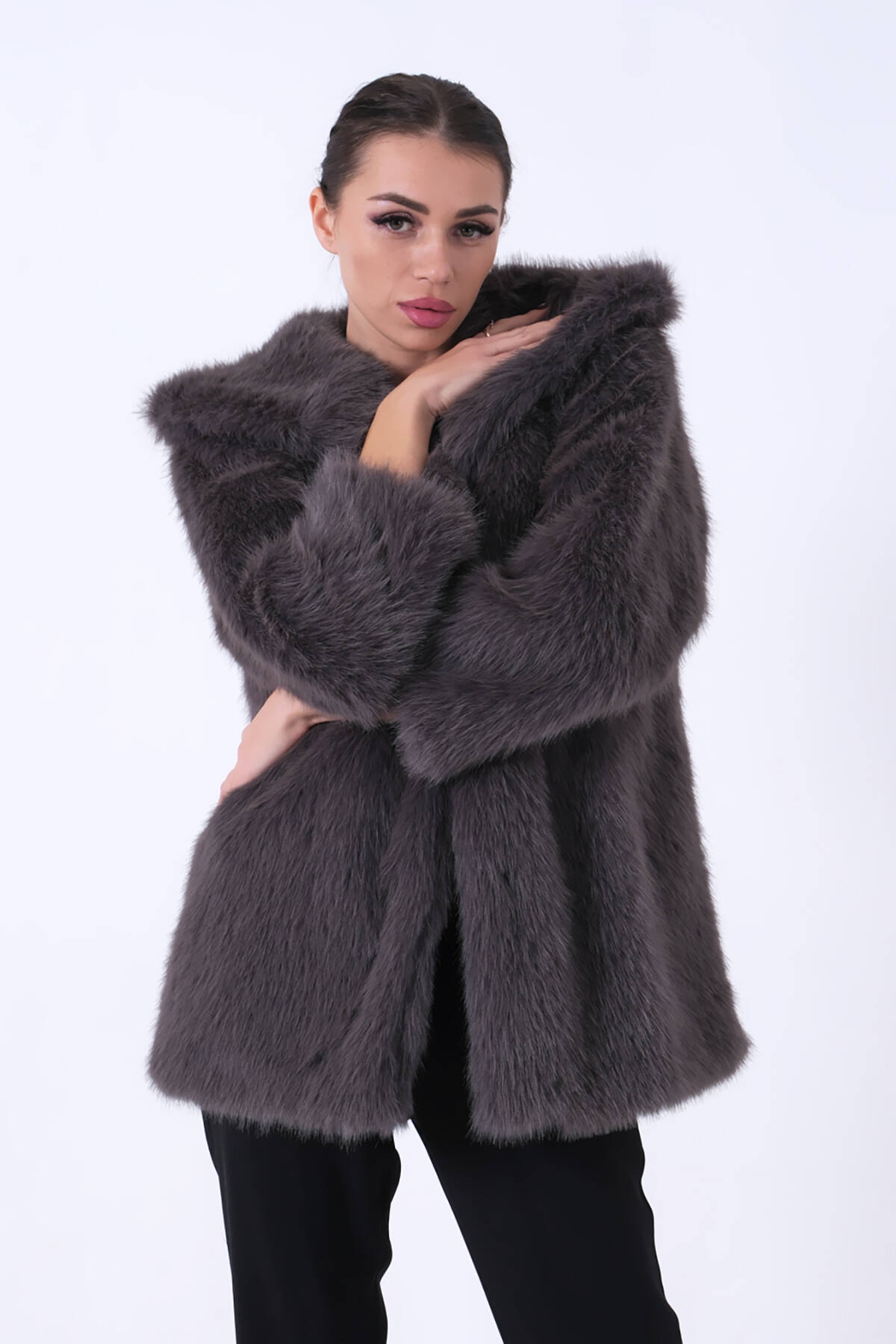 Antrasit Uzun Lolita Kürk Kaban 31050729.315 - Ardanewline (1)