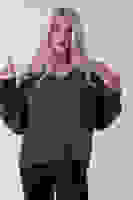 Antrasit V Yaka Beli Lastikli Triko Kazak 46892623.315 Antrasit