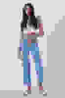 Bebe Mavi Belden Bağlamalı Lastikli Keten Pantolon 0803447.449 