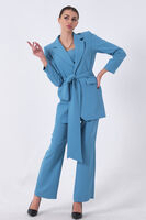 Bebe Mavi Crop Pantolon Ceket Üçlü Takım 0106308.449 