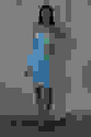 Bebe Mavi Drapeli Düğme Detaylı Mini Boy Abiye 9705537.449 Bebe Mavi