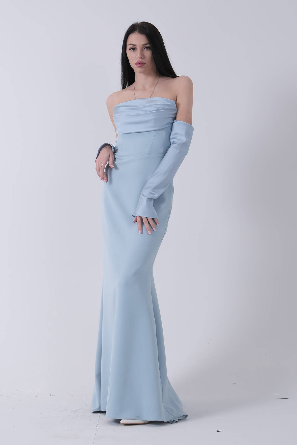 Bebe Mavi Drapeli Düğme Detaylı Uzun Abiye 9705361.449 - Ardanewline (1)