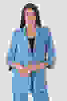 Bebe Mavi Kolları Düğme Toparlamalı Keten Ceket 01051361.449 