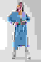 Bebe Mavi Krep Belden Kuşaklı Kimono 0107121.449 