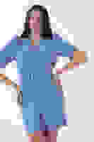 Bebe Mavi Kuvaze Yaka Önü Çapraz Detaylı Elbise 0104023.449 