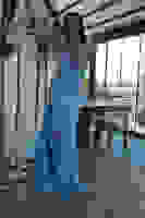 Bebe Mavi Straplez Drape Detaylı Yırtmaçlı Saten Kumaş Abiye Elbise 1607209.449 Bebe Mavi