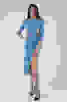 Bebe Mavi Yırtmaçlı Tokalı Elbise 0104025.449 