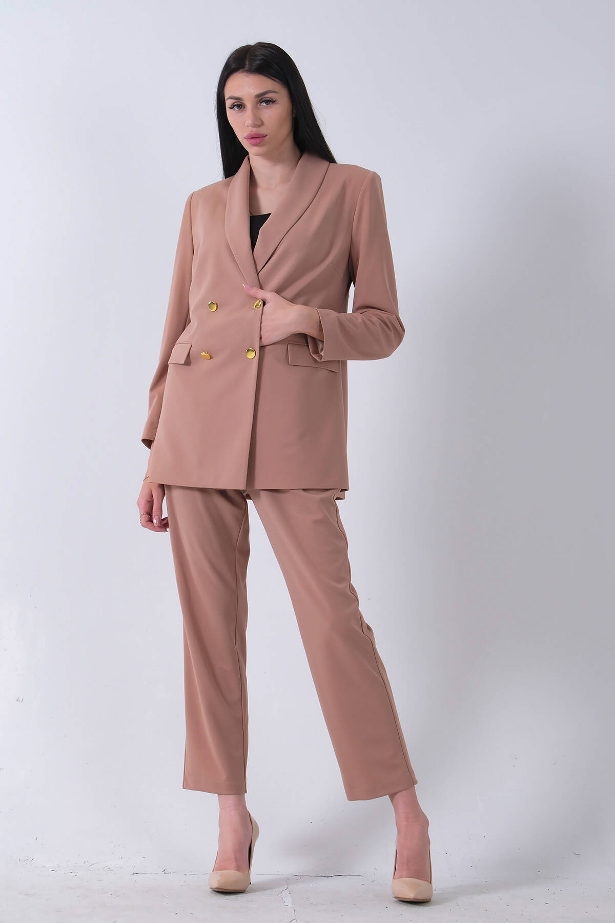 Bej Blazer Ceket Pantolon İkili Takım 0106305.55 Bej