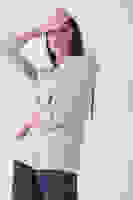 Bej Kol Katlama Aksesuarlı Çizgili Ceket 41670043.55 Bej