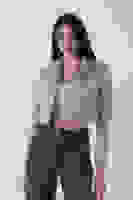 Bej Kruvaze Yaka Kaşe Crop Astarlı Blazer Ceket 0105125.55 