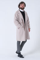 Bej Oversize Erkek Yaka Kaşe Kaban 01015002.55 
