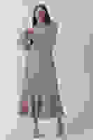 Bej Taş Detaylarla Süslenmiş Şık Elbise 4673002.55 