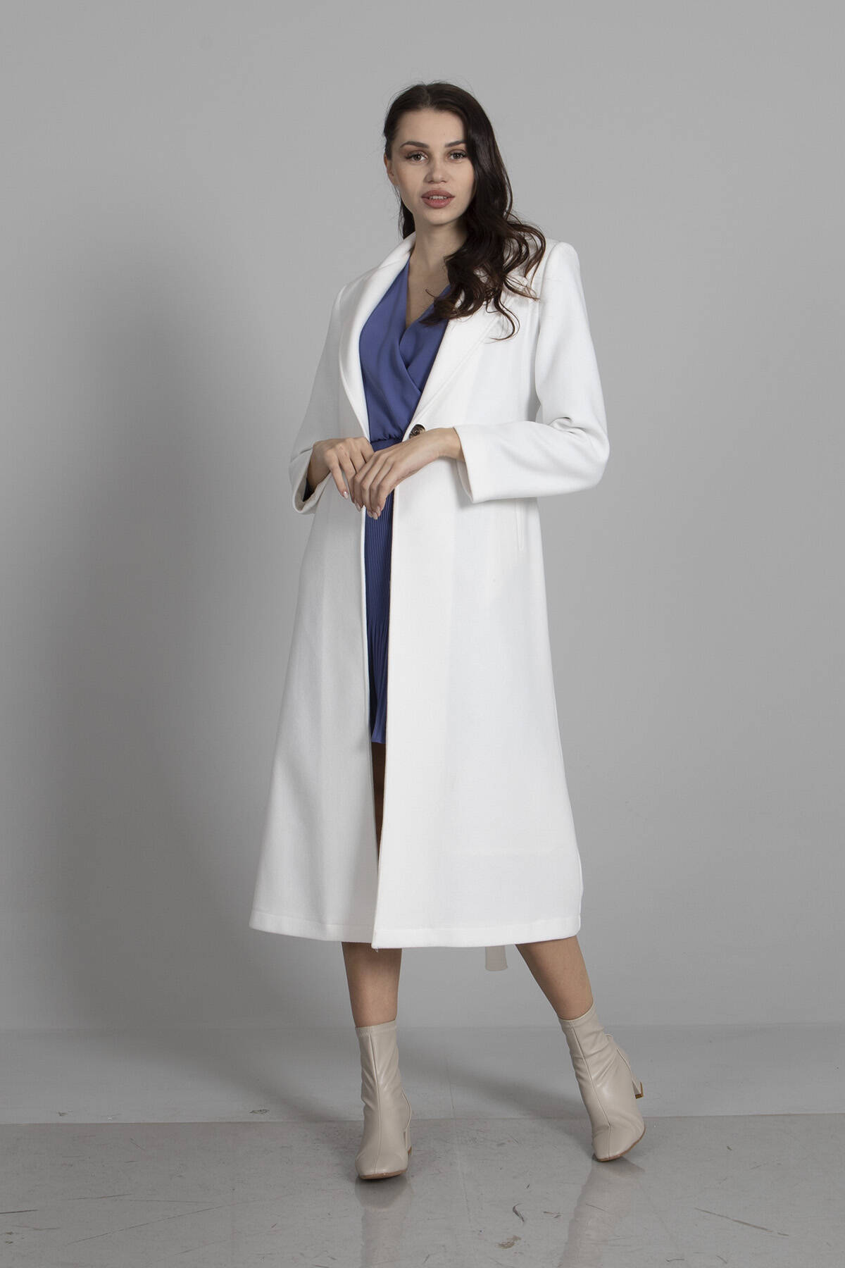 Beyaz Astarlı Kaşe Kaban 0108069.15 Beyaz