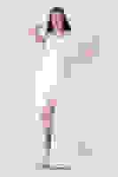 Beyaz Göğüs Taş Detaylı Yırtmaçlı Abiye 9705201.15 