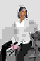 Beyaz Önü Çiçekli V Yaka Bluz 4202791.15 Beyaz