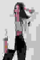 Beyaz Şal Yaka Leopar Astarlı Kruvaze Ceket 39711561.15 Beyaz