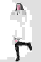 Beyaz Seyyar Kürklü Çift Cepli Kaşe Kaban 0108080.15 