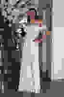 Beyaz Taş Askılı Düşük Kol Saten Abiye 0806118.15 Beyaz