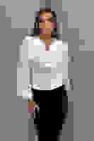 Beyaz Uzun Kol Degaje Yaka Bluz 4202512.15 Beyaz