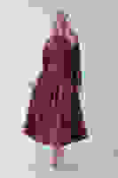 Bordo Bisiklet Yaka Ekose Desenli Bel Bağlamalı Tesettür Elbise 4593460.04 Bordo