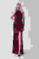 Bordo Bisiklet Yaka Kolsuz Yırtmaç Detaylı Pul Payet Abiye 9705482.04 Bordo