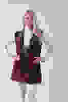 Bordo Deri Yakalı Yandan Cepli Yelek 4579030.04 Bordo