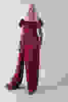 Bordo Drape Detaylı Saten Kumaş Abiye Elbise 9704858.04 