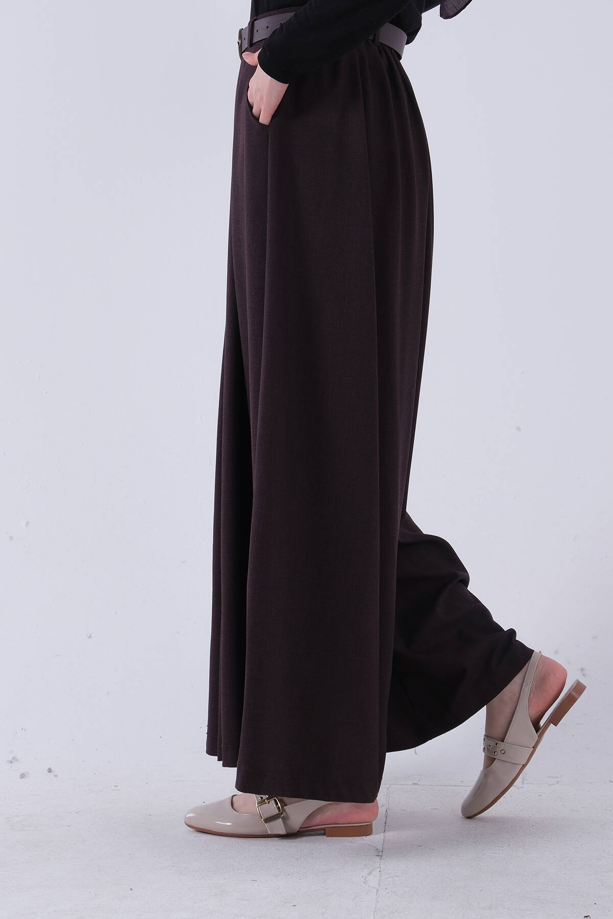 Bordo Kemerli Yandan Cepli Bol Paça Pantolon 474479.04 - Ardanewline (1)