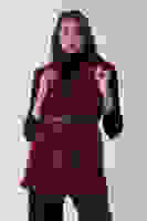 Bordo Kemerli Yünlü Kaşe Yelek 31070196.04 Bordo