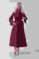 Bordo Önü Tek Düğmeli Kuşaklı Etek Ceket 31040701.04 Bordo