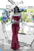 Bordo Pul Taş İşlemeli Straplez Balık Abiye 9705304.04 Bordo