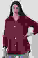 Bordo Üzeri Desenli Gold Düğme Detaylı Tunik 45951993.04 Bordo