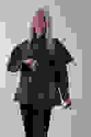 Bordo Yakalı Kendinden Pelerinli Kemerli Deri Ceket 5309366.04 Bordo