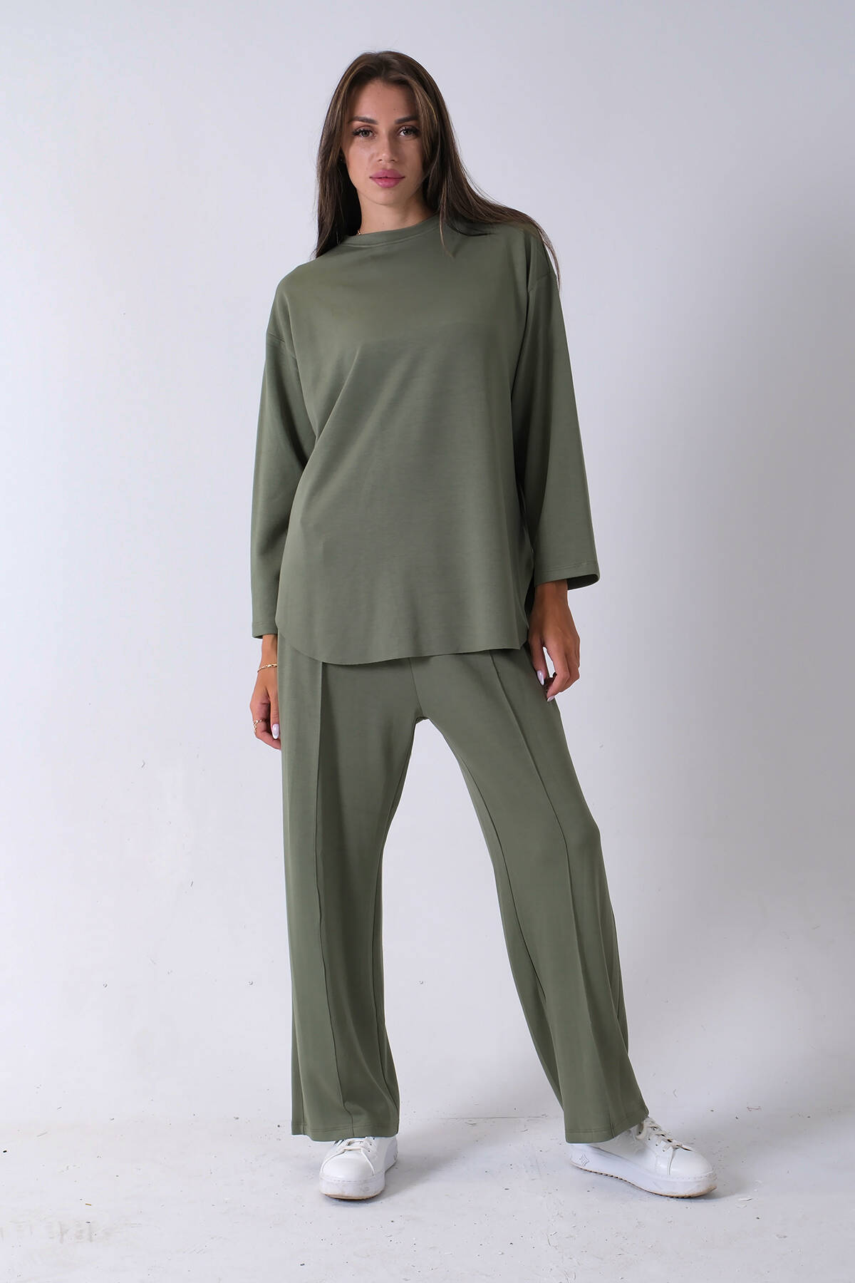 Çağla Rahat Kumaş Basic Pantolonlu Takım 31040630.332 Çağla