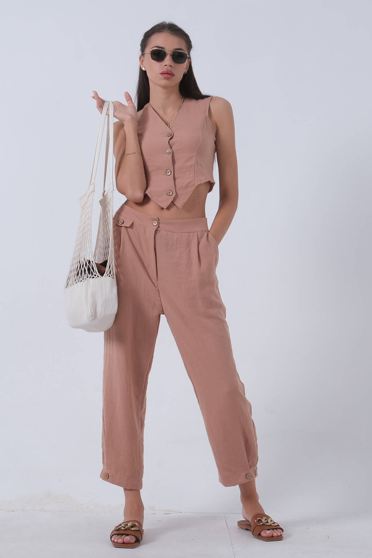 Camel Keten Yelekli Takım 0106321.09 