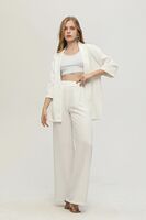 Ekru Kimono Pantolon İkili Krep Takım 0106314.147 