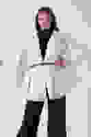 Ekru Tek Düğme Kapamalı Kemerli Yün Peluş Ceket 940140183.147 Ekru