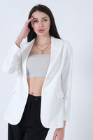 Ekru Vatkalı Astarlı Blazer Ceket 0105110.147 Ekru