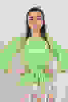 Elma Yeşili Beli Bağlama Detaylı Bluz 0806546.492 