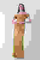 Fıstık Drape Detaylı Saten Kumaş Abiye Elbise 9704858.22 