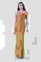 Fıstık Sırt Dekolteli Yırtmaçlı Uzun Saten Abiye Elbise 4522004.22 