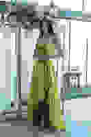 Fıstık Yırtmaç Detaylı Saten Abiye Elbise 4522348.22 Fıstık