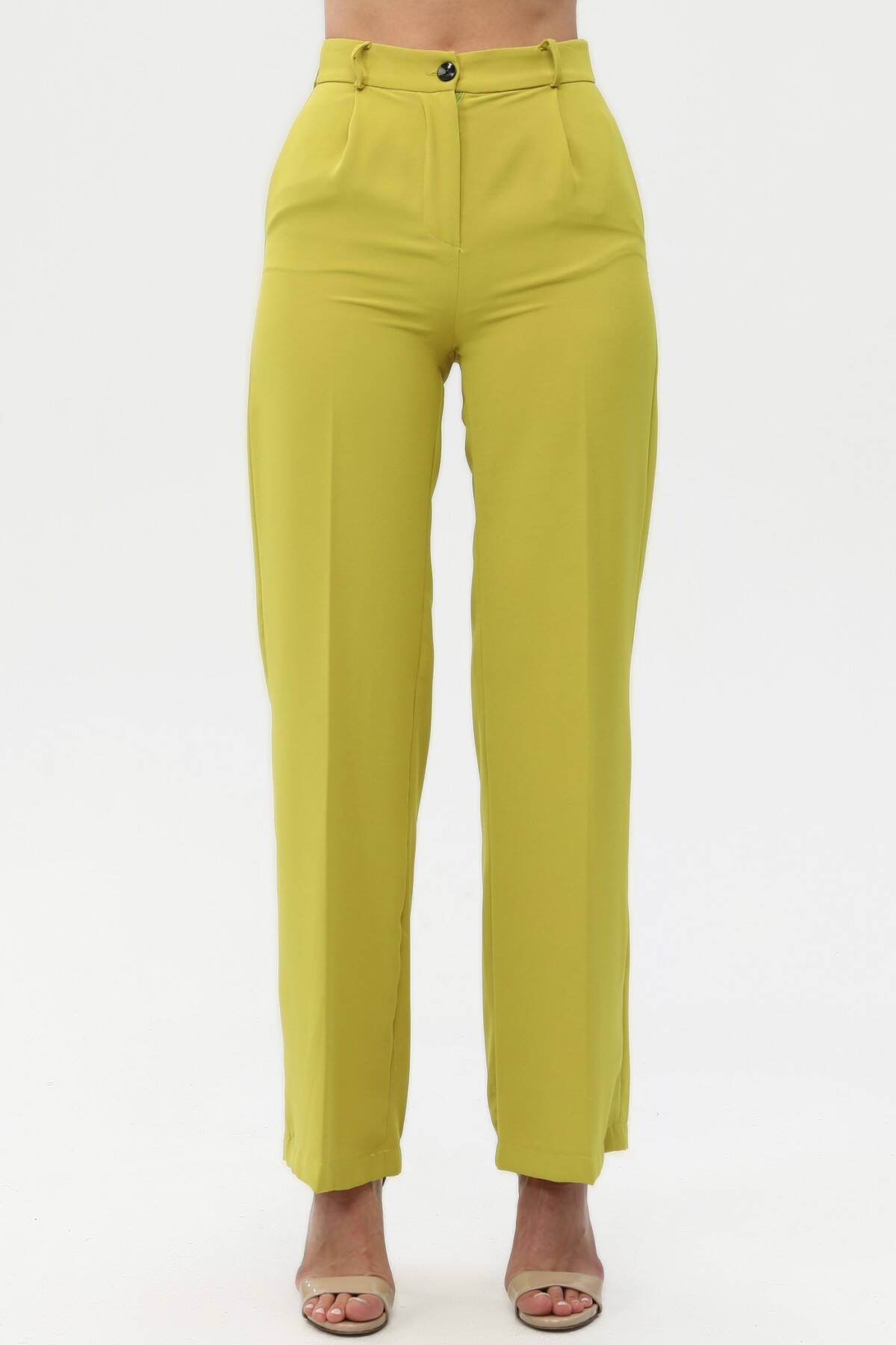 Fıstık Yüksek Bel Pileli Palazzo Pantolon 0102066.22 