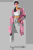 Fuşya Desenli Krep Kimono 0107129.12 