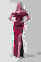 Fuşya Düşük Omuz Yırtmaç Detaylı Pul Payet Abiye 9705646.12 Fuşya