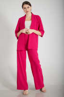 Fuşya Kimono Pantolon İkili Krep Takım 0106314.12