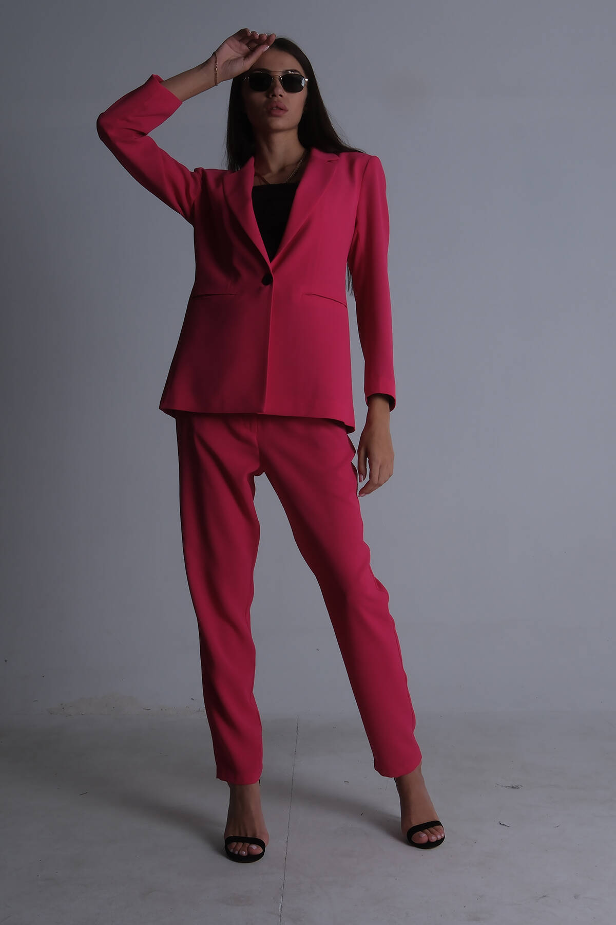 Fuşya Klasik Yaka Ceketli Takım 0106309.12 