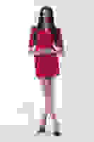 Fuşya Kuvaze Yaka Önü Çapraz Detaylı Elbise 0104023.12 